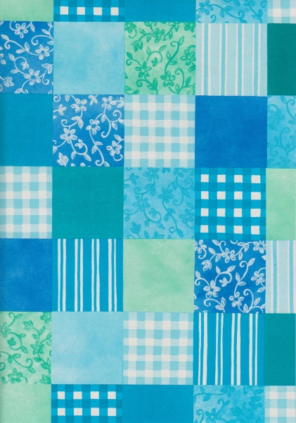 Geschenkpapier KARO AQUA 70cm
